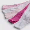Set de 5 tanga din microfibră cu bordură din dantelă Set de 5 tanga din microfibră cu bordură din dantelă