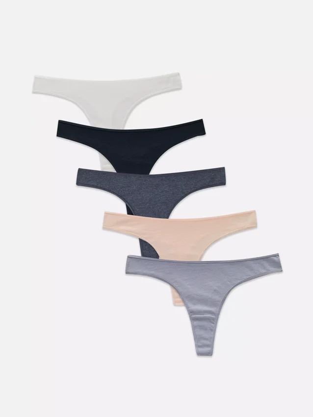 Set de 5 tanga în culori uni Set de 5 tanga în culori uni