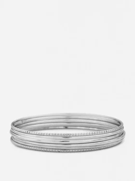 Set de 6 brățări din metal lustruit Set de 6 brățări din metal lustruit
