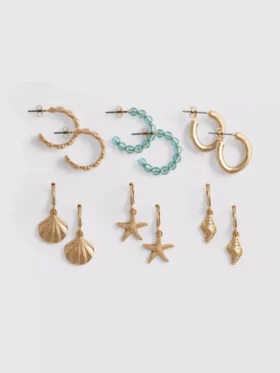 Set de 6 cercei inspirați de mare Set de 6 cercei inspirați de mare