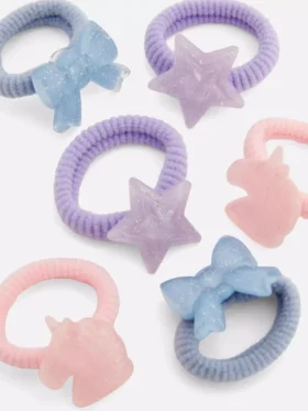 Set de 6 elastice de păr cu pandantive