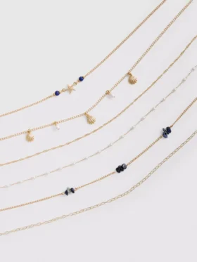Set de 6 lanțuri tip choker Set de 6 lanțuri tip choker