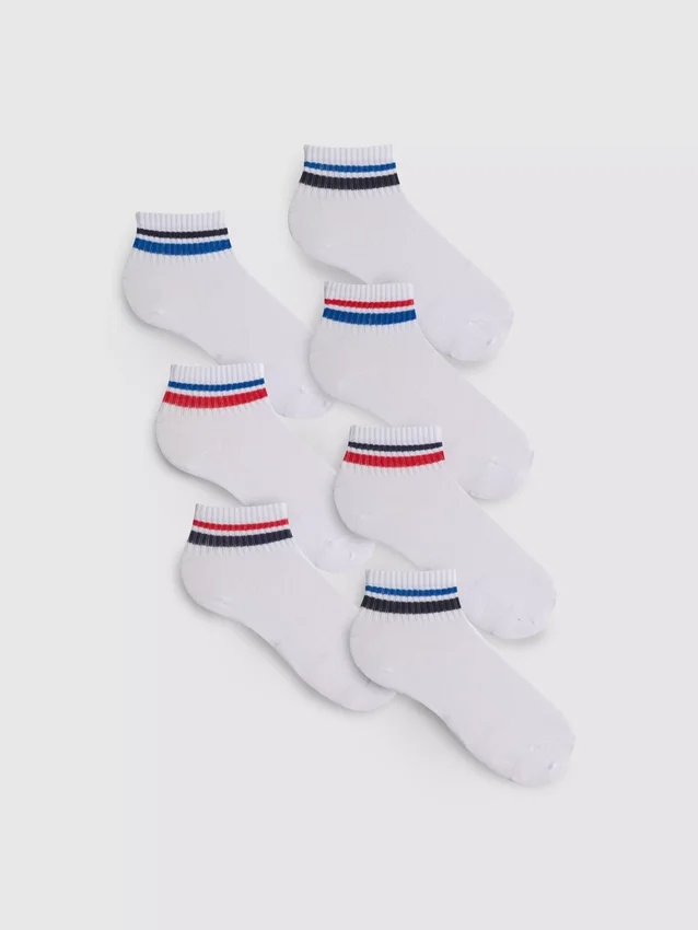 Set de 7 perechi de Șosete scurte cu dungi Set de 7 perechi de Șosete scurte cu dungi