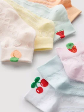 Set de 7 perechi de Șosete scurte cu imprimeu de fructe