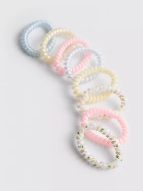 Set de 8 elastice de păr în formă de spirală Set de 8 elastice de păr în formă de spirală