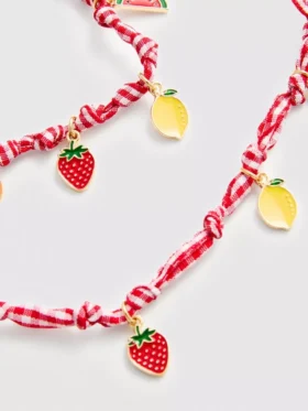Set de bijuterii cu pandantive în formă de fructe
