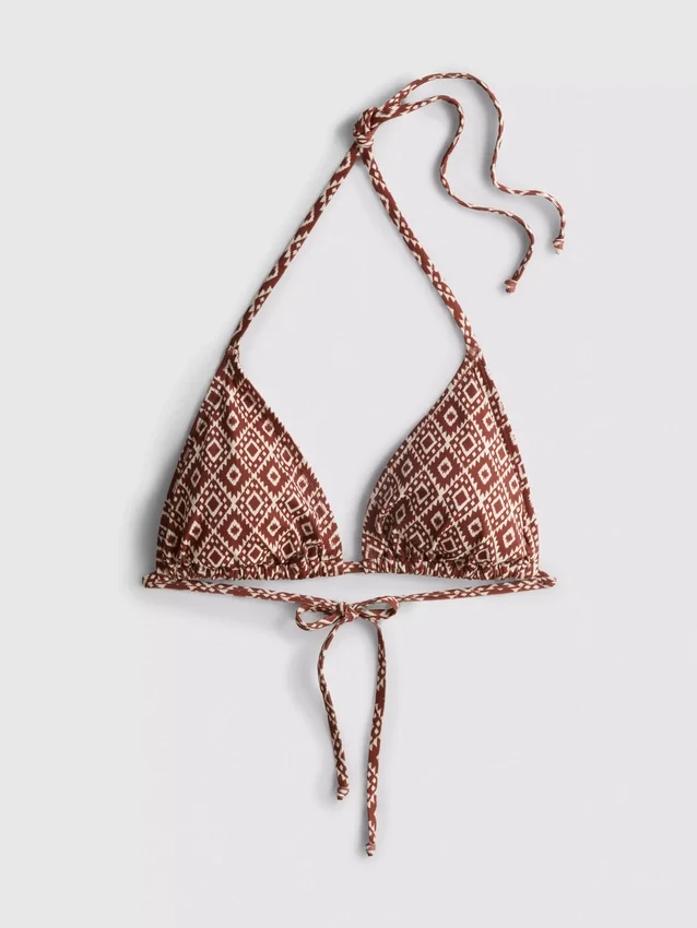 Set de bikini triunghiular cu legături laterale Set de bikini triunghiular cu legături laterale