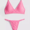 Set de lenjerie intimă triunghiulară fără cusături, din jacquard Set de lenjerie intimă triunghiulară fără cusături, din jacquard