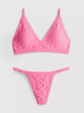 Set de lenjerie intimă triunghiulară fără cusături, din jacquard