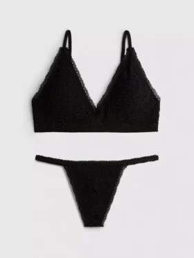 Set de lenjerie intimă triunghiulară fără cusături, din jacquard