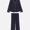 Set de pijamale „boyfriend” cu mâneci lungi din tricot jersey Set de pijamale „boyfriend” cu mâneci lungi din tricot jersey