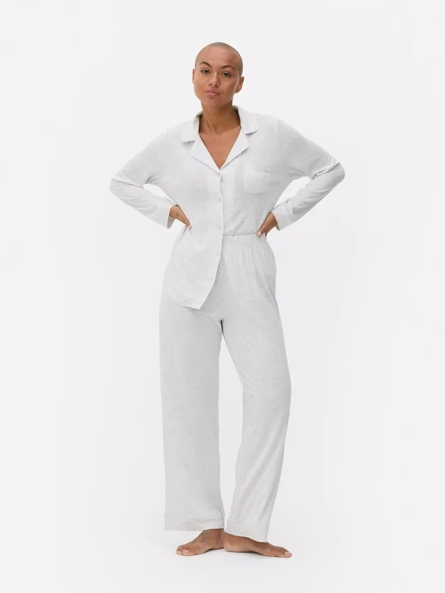 Set de pijamale „boyfriend” din tricot Set de pijamale „boyfriend” din tricot