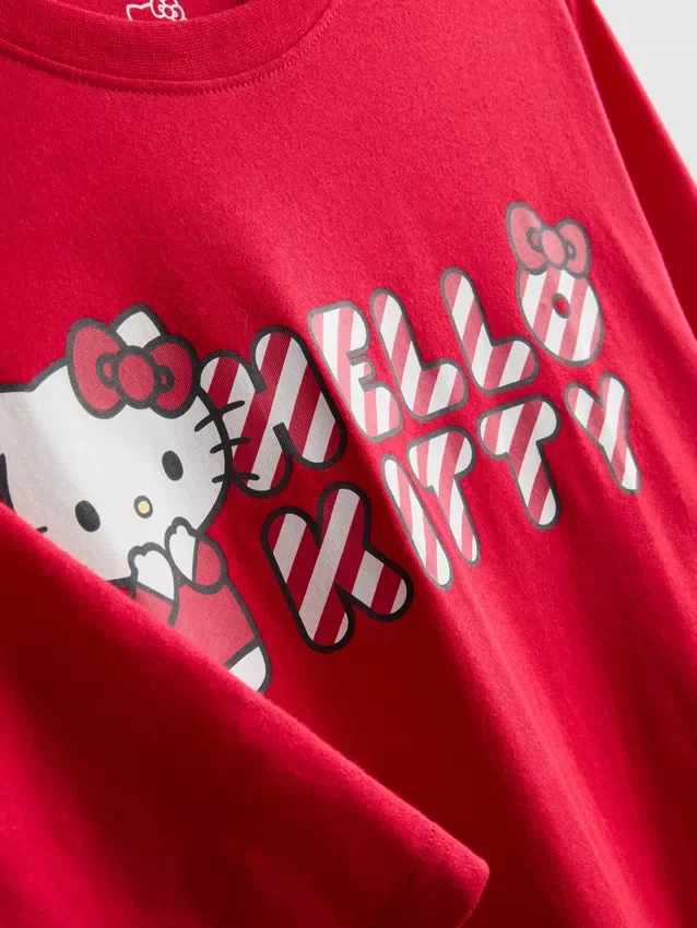 Set de pijamale cu dungi Hello Kitty Set de pijamale cu dungi Hello Kitty