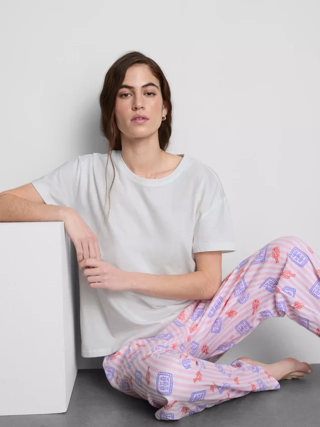 Set de pijamale din bumbac cu imprimeu Set de pijamale din bumbac cu imprimeu