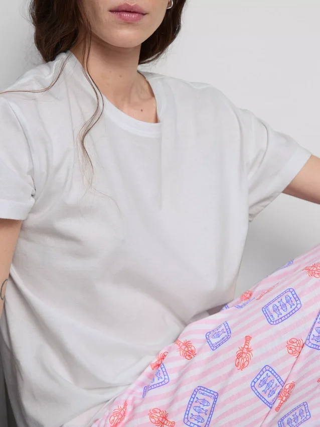 Set de pijamale din bumbac cu imprimeu Set de pijamale din bumbac cu imprimeu
