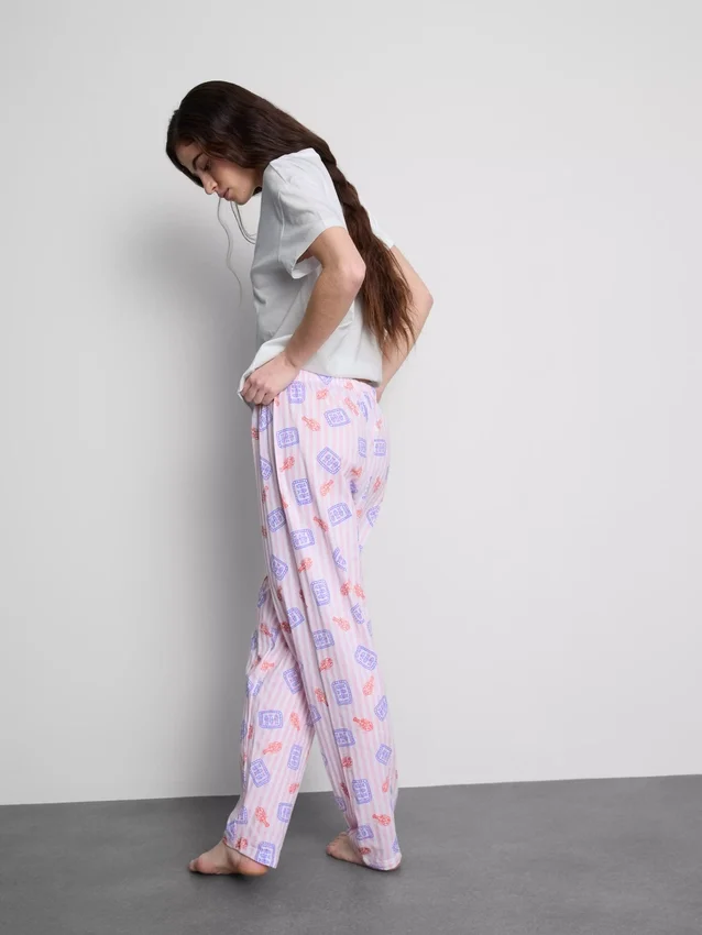Set de pijamale din bumbac cu imprimeu Set de pijamale din bumbac cu imprimeu