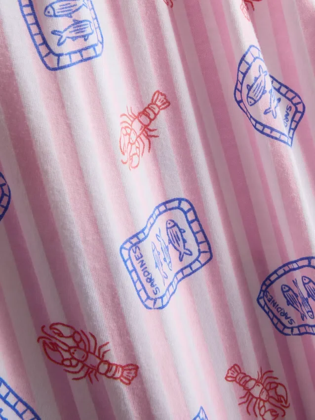 Set de pijamale din bumbac cu imprimeu Set de pijamale din bumbac cu imprimeu
