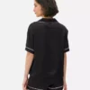 Set de pijamale scurte din satin, stil boyfriend Set de pijamale scurte din satin, stil boyfriend