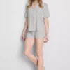 Set de pijamale scurte tip „boyfriend” din jersey Set de pijamale scurte tip „boyfriend” din jersey
