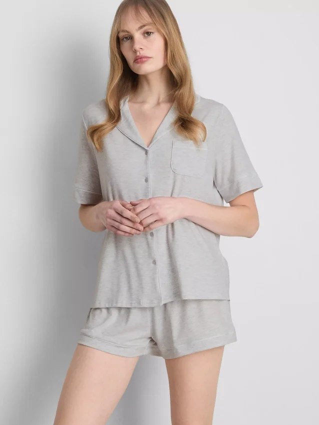 Set de pijamale scurte tip „boyfriend” din jersey Set de pijamale scurte tip „boyfriend” din jersey