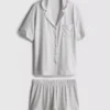 Set de pijamale scurte tip „boyfriend” din jersey Set de pijamale scurte tip „boyfriend” din jersey