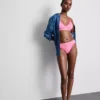 Set sutien triunghiular căptușit fără cusături și tanga