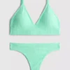Set sutien triunghiular căptușit fără cusături și tanga
