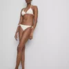 Slip de bikini cu broderie și legături laterale Slip de bikini cu broderie și legături laterale