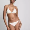 Slip de bikini cu broderie și legături laterale Slip de bikini cu broderie și legături laterale