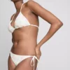 Slip de bikini cu broderie și legături laterale Slip de bikini cu broderie și legături laterale