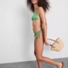 Slip de bikini cu imprimeu gingham și legături laterale Slip de bikini cu imprimeu gingham și legături laterale