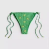 Slip de bikini cu imprimeu gingham și legături laterale Slip de bikini cu imprimeu gingham și legături laterale