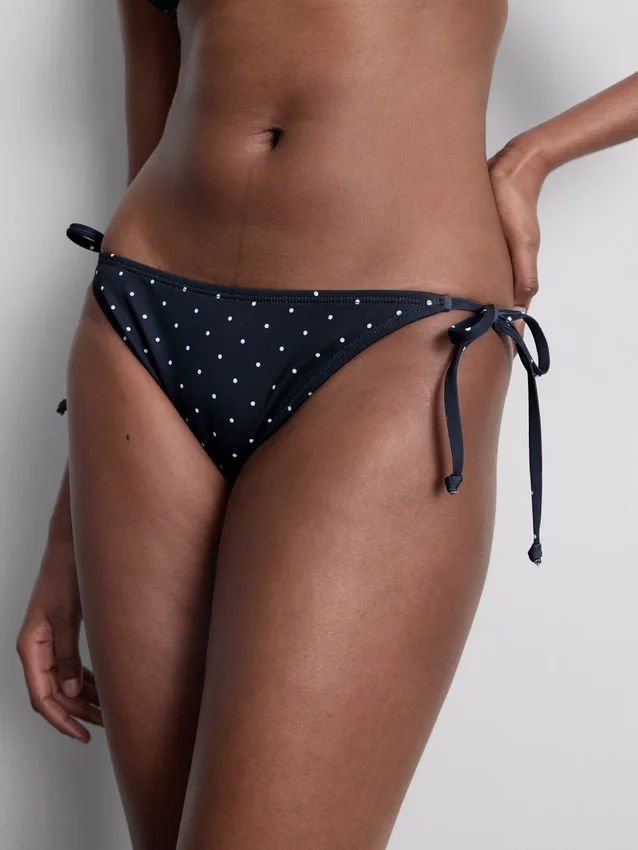 Slip de bikini cu imprimeu și legături laterale Slip de bikini cu imprimeu și legături laterale