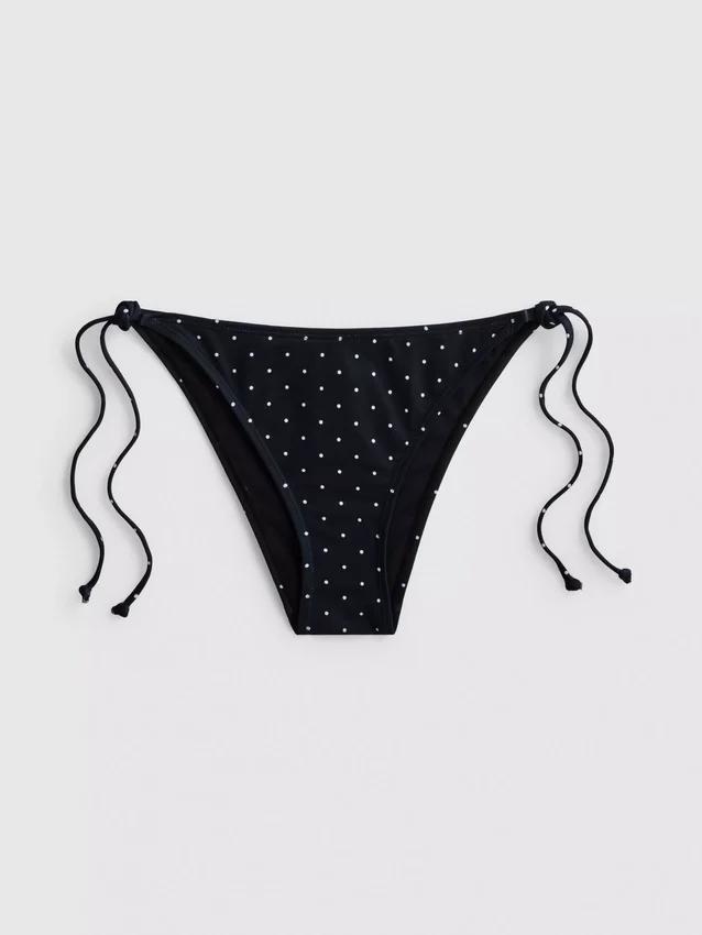Slip de bikini cu imprimeu și legături laterale Slip de bikini cu imprimeu și legături laterale