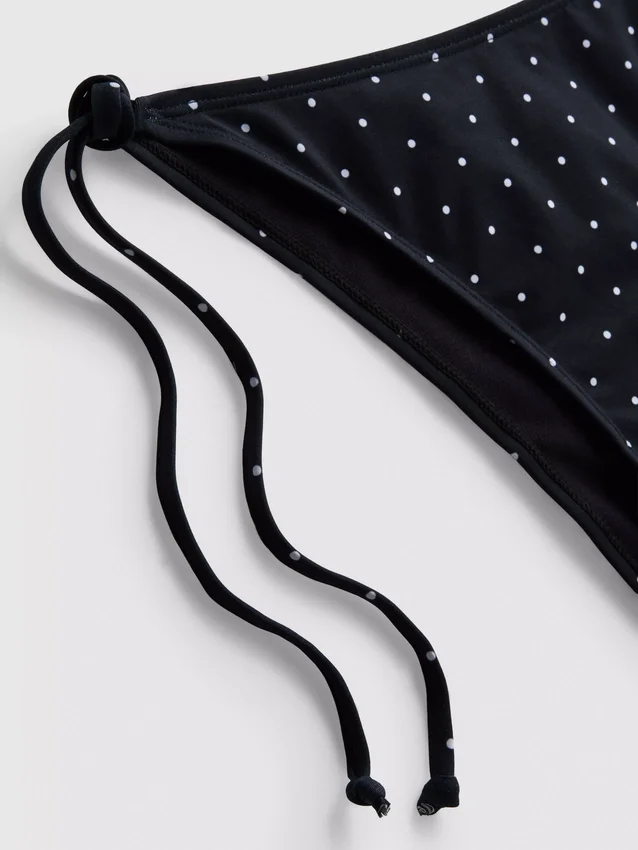 Slip de bikini cu imprimeu și legături laterale Slip de bikini cu imprimeu și legături laterale