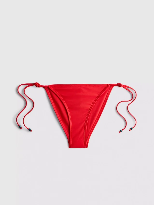 Slip de bikini cu legături laterale, cu imprimeu de tucan Slip de bikini cu legături laterale, cu imprimeu de tucan