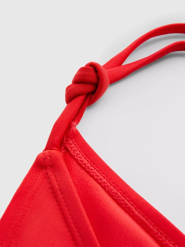 Slip de bikini cu legături laterale, cu imprimeu de tucan Slip de bikini cu legături laterale, cu imprimeu de tucan