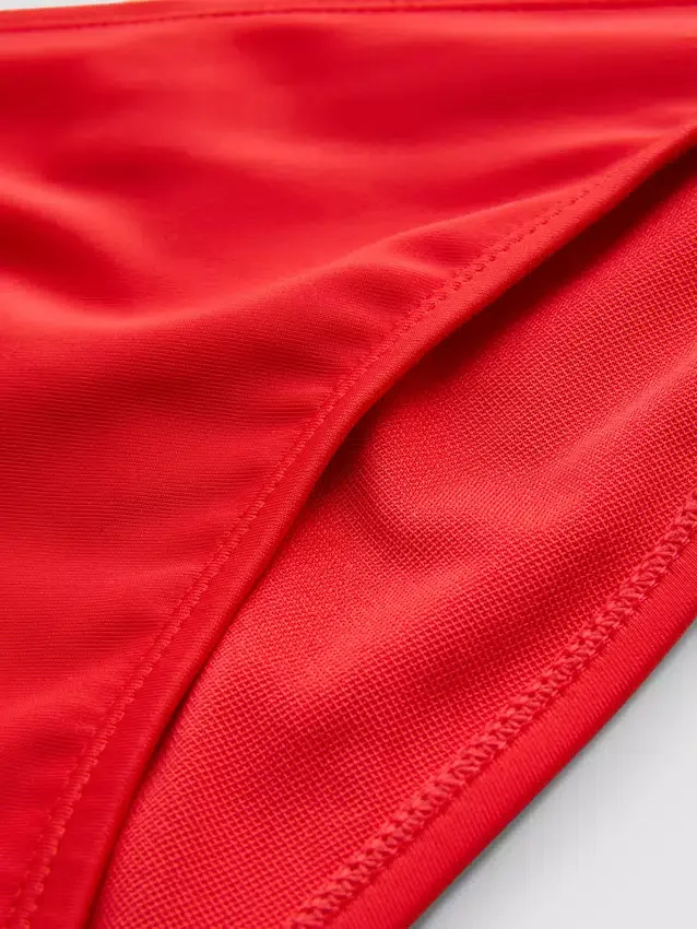 Slip de bikini cu legături laterale, cu imprimeu de tucan Slip de bikini cu legături laterale, cu imprimeu de tucan