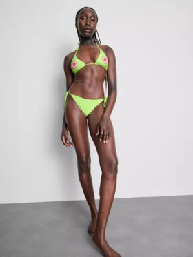 Slip de bikini cu legături laterale și mărgele
