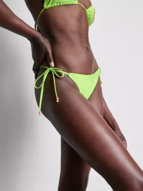 Slip de bikini cu legături laterale și mărgele