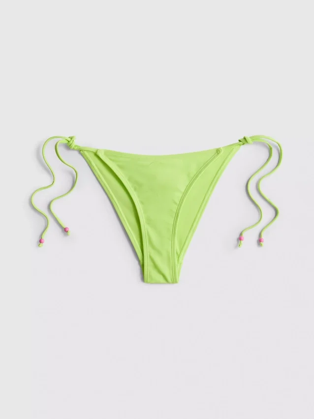 Slip de bikini cu legături laterale și mărgele Slip de bikini cu legături laterale și mărgele