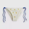Slip de bikini texturat, de culoare lămâie, cu legături laterale