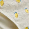 Slip de bikini texturat, de culoare lămâie, cu legături laterale
