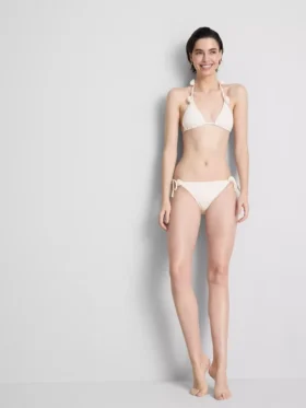 Slipuri de bikini cu imprimeu floral 3D și legături laterale