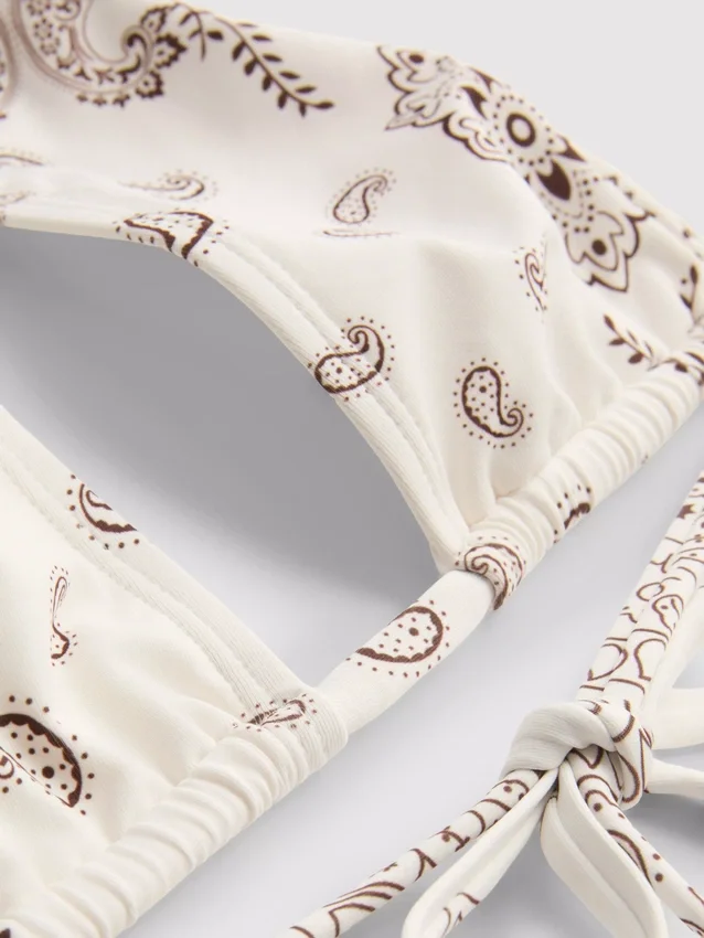 Sutien de bikini cu gât halter și imprimeu bandana Sutien de bikini cu gât halter și imprimeu bandana