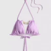 Sutien de bikini triunghiular cu detaliu de lanț Sutien de bikini triunghiular cu detaliu de lanț