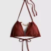 Sutien de bikini triunghiular cu detaliu de lanț Sutien de bikini triunghiular cu detaliu de lanț