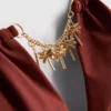 Sutien de bikini triunghiular cu detaliu de lanț Sutien de bikini triunghiular cu detaliu de lanț