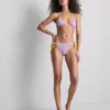 Sutien de bikini triunghiular cu efect de șifonare și contrast Sutien de bikini triunghiular cu efect de șifonare și contrast