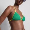 Sutien de bikini triunghiular cu efect de șifonare și contrast Sutien de bikini triunghiular cu efect de șifonare și contrast